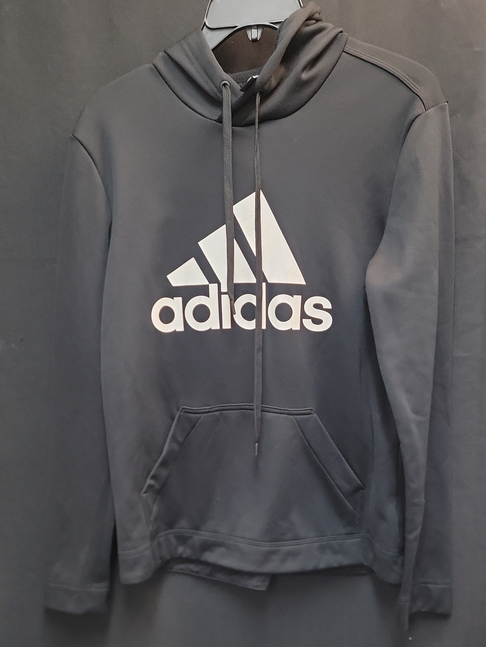 adidas Black Hoodie with White Trefoil Logo